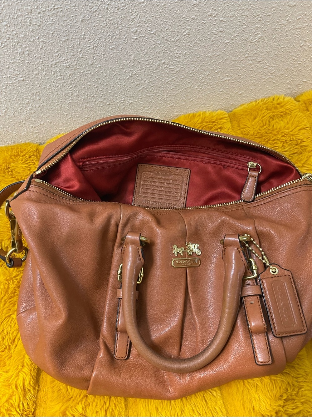 COACH Madison Leather Juliette Satchel Crossbody Cognac Brown 21222 NWT/Tags